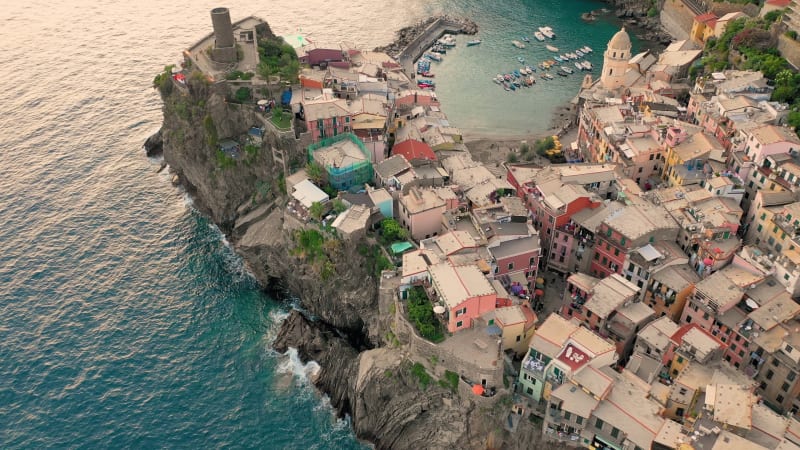 Aerial view of Vernazza, Province of La Spezia