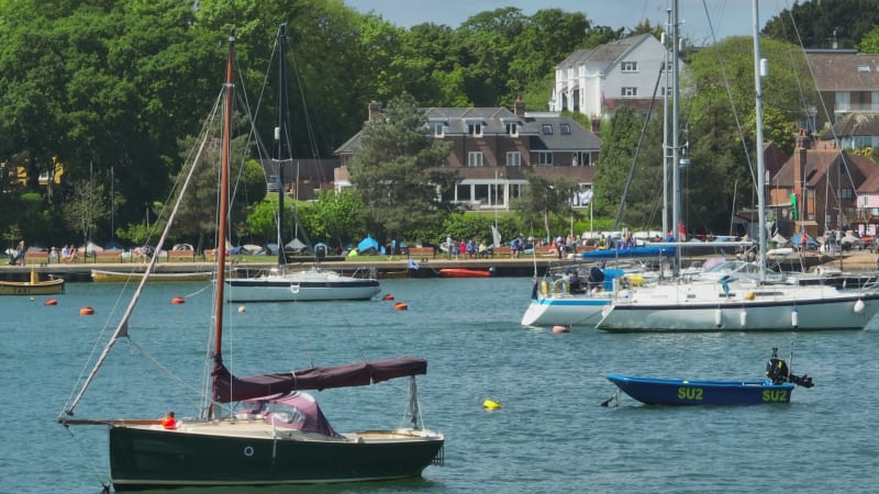 Pleasure Boating Ships and Vessels on a Summer Day in England