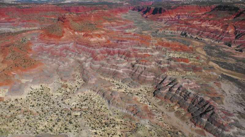 Aerial view of rock formations in Paria, Utah.