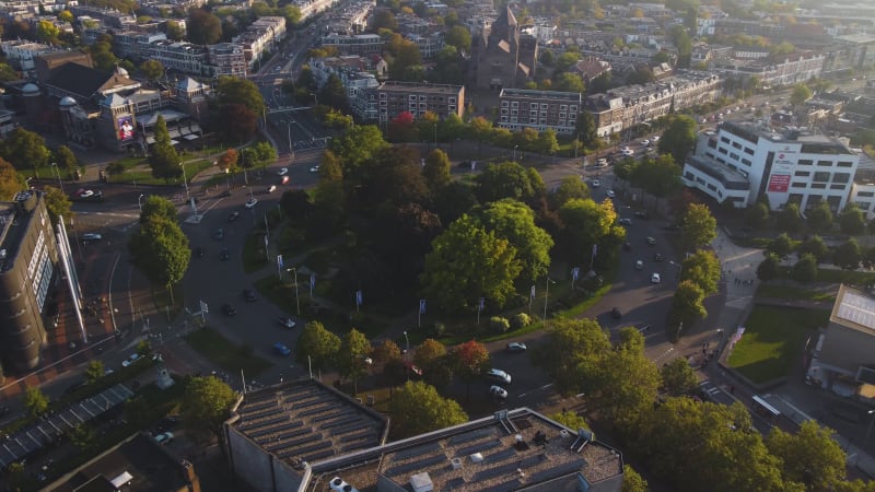 The Keizer Karelplein Roundabout In Nijmegen City, Gelderland Province, Netherlands.