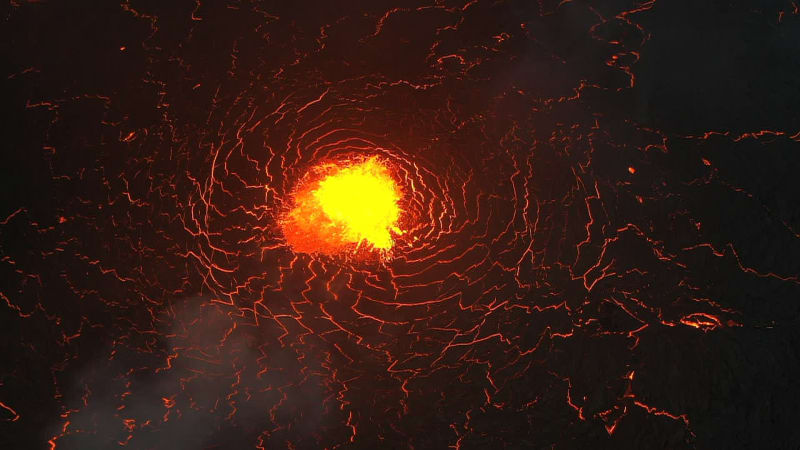 Aerial View of Geldingadalir Volcano, Iceland.