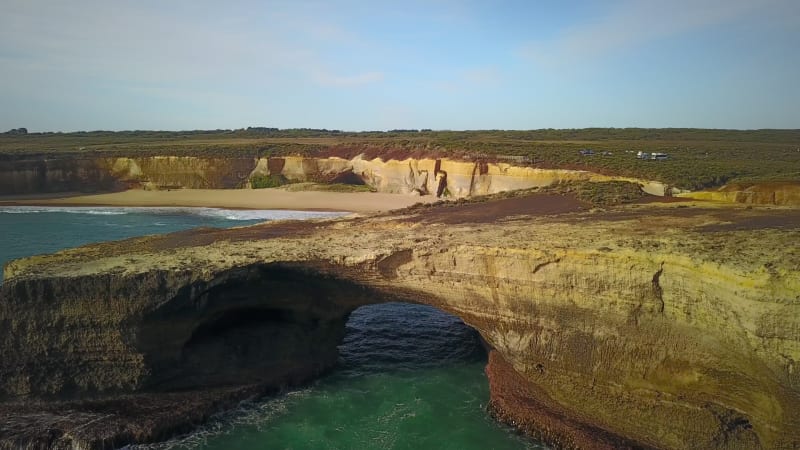 Aerial view of The Port Campbell National Park in Australia.