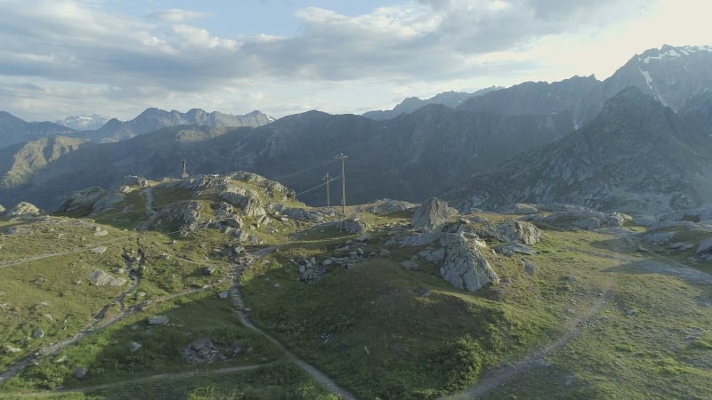 St Bernard Pass and Mountain Views at the Swiss and Italian Border