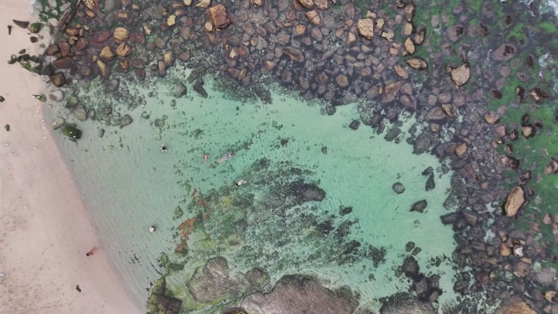 Aerial view of Bondi Iceberg Pool, New South Wales, Australia.