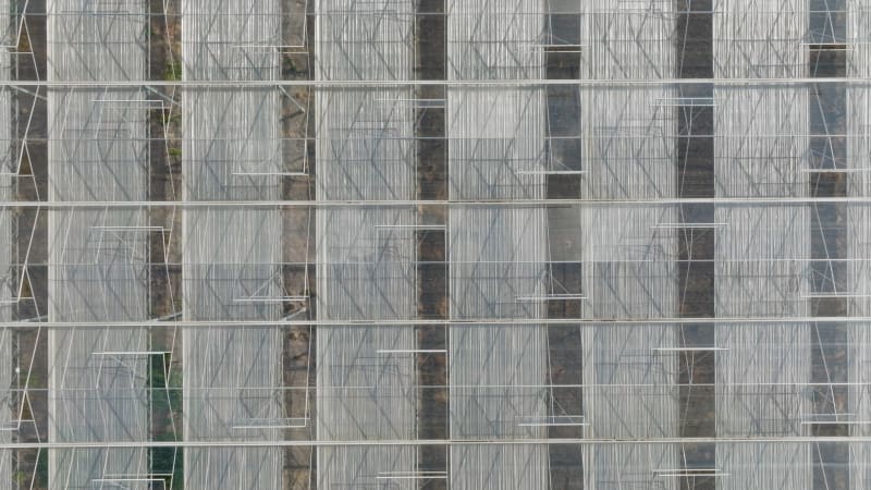 Overhead View of Vacant Greenhouses in Houten, Netherlands