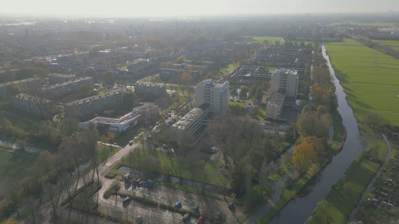 Apartment Buildings in Voorschoten, Netherlands - Aerial View