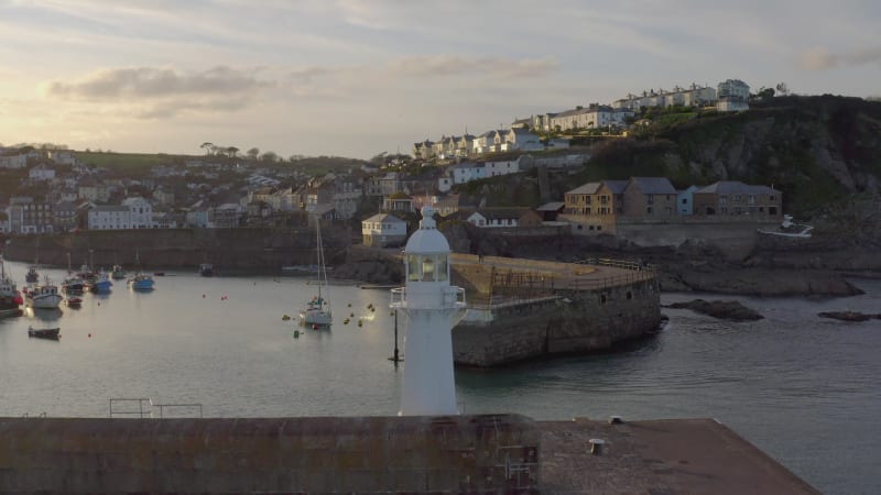 Mevagissey Harbour at Sunset in Cornwall UK