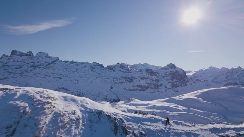 Aerial View of Swiss Ski Resort in Obwalden.