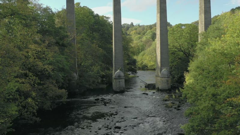 Pontcysyllte Aqueduct and River in Wales Aerial View