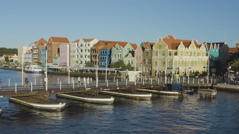 The Queen Emma Bridge in Willemstad, Curacao: A Historical Landmark.