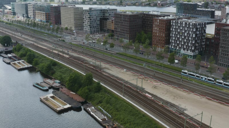 Tram Arriving at Amsterdam Station