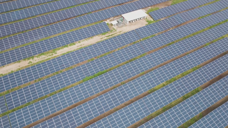 Aerial View of solar panels field, Nir David, Northern District, Israel.