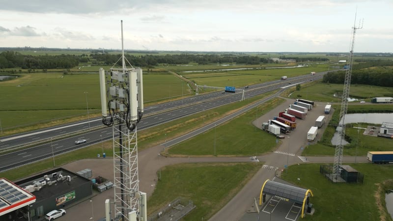 Overview of a 4G/5G Transmission Tower in Heemskerk, Netherlands