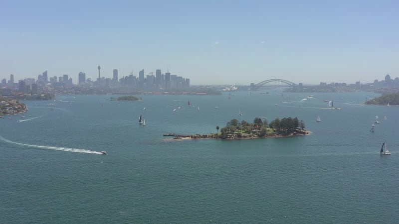 Yachts and Boats in Sydney Harbor in the Summer