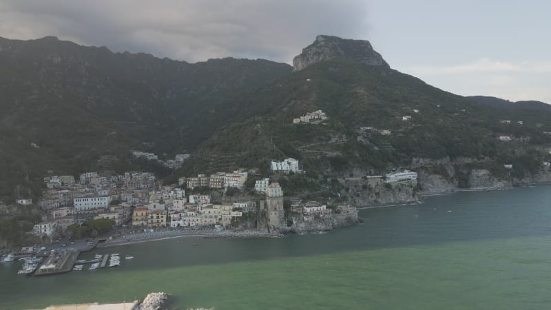 Aerial view of Cetara, along the Amalfi Coast, Salerno, Campania, Italy.