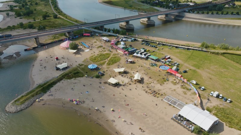 Aerial shot of festival terrein at the Four Days Marches of Nijmegen