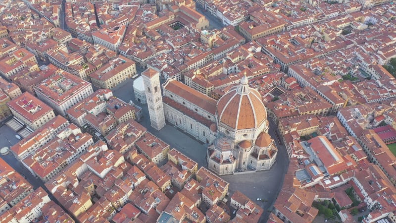 Aerial view of Santa Maria del Fiore, Florence, Italy.