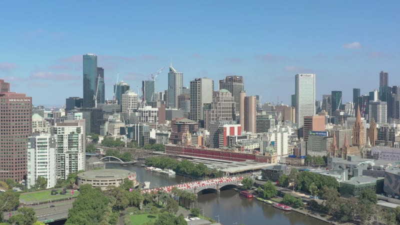 Melbourne Australia City Centre and CBD From the Air