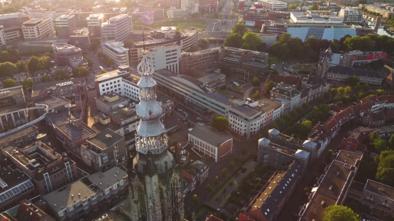 Top of the Onze-Lieve-Vrouwentoren (Tower of Our Lady) in Amersfoort, Utrecht province, the Netherlands.