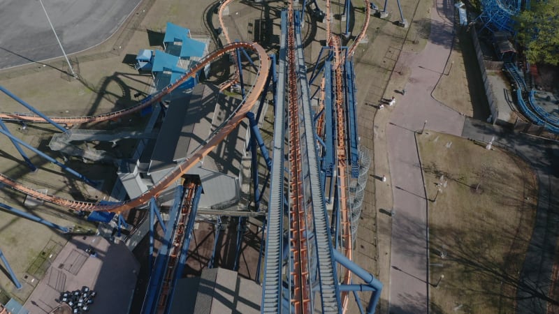 Aerial view of a theme park in Richmond, United States.