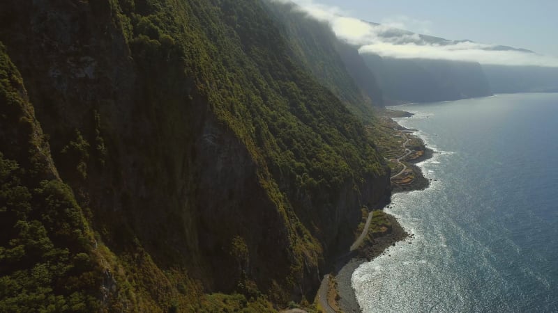 Mountainous Coastline of Madeira at Sunset