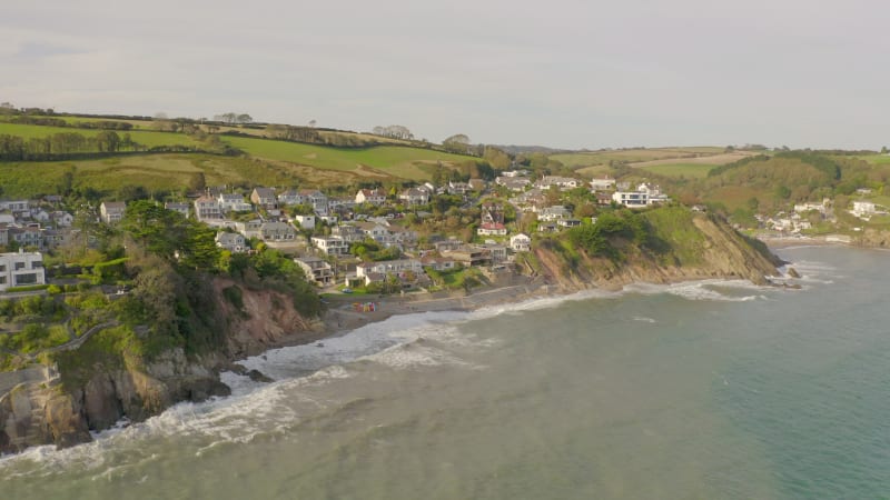 The Coastal Town of Looe in Cornwall UK Seen From The Air