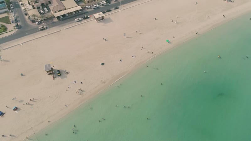 Aerial view above of Jumeirah public beach.