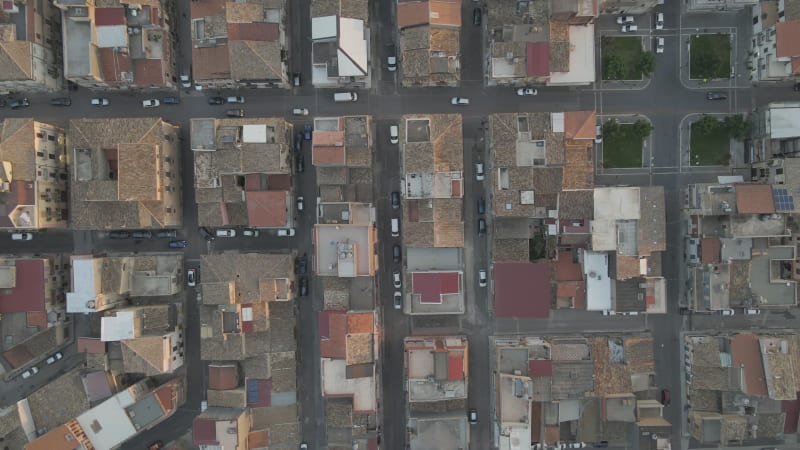 Aerial view of Grammichele, a small town near Catania, Sicily, Italy.