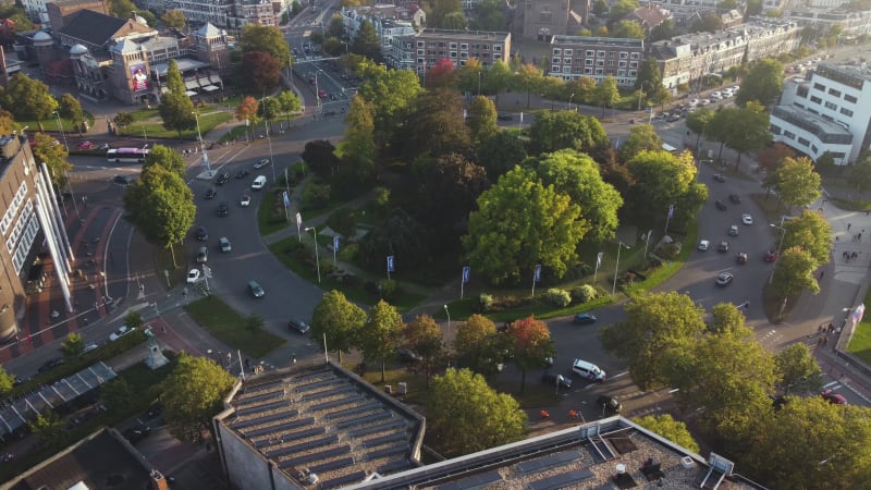 The Keizer Karelplein Roundabout In Nijmegen City, Gelderland Province, Netherlands.