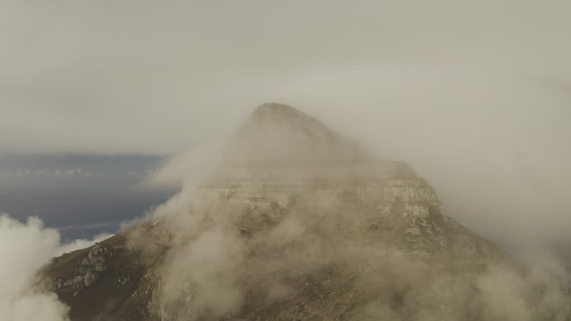 Aerial View of Lion's Head peak Signal Hill Nature Reserve, South Africa.