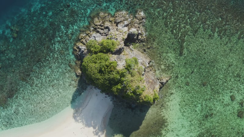 Rock stack on the edge of a deserted beach in the Philippines