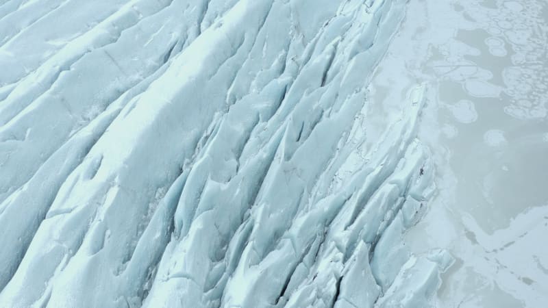 A Huge Glacier in Iceland During the Winter a Popular Tourist Attraction