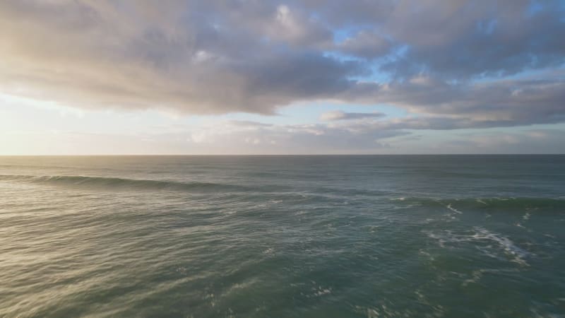 Aerial view of remote Overberg beach at sunrise, Western Cape, South Africa.