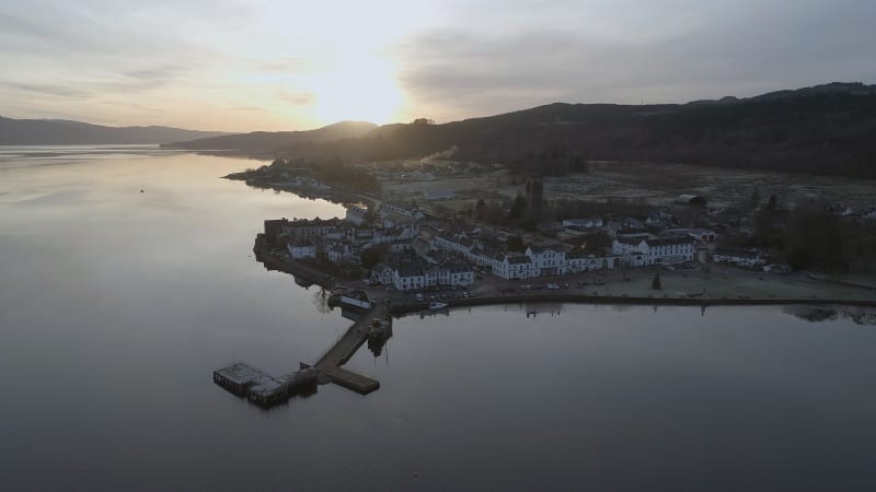 Oban a Loch Side Town in Scotland at Sunset