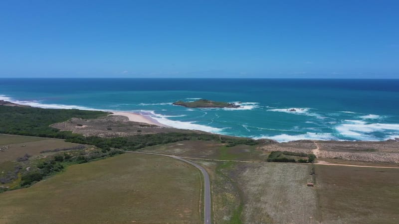 Aerial view of road close to Porto Covo, Setubal, Portugal.