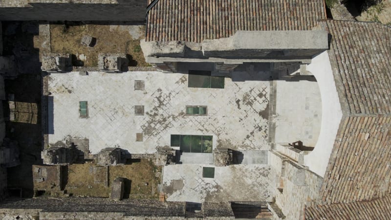 Aerial view of Conza della Campania, Irpinia, Italy.