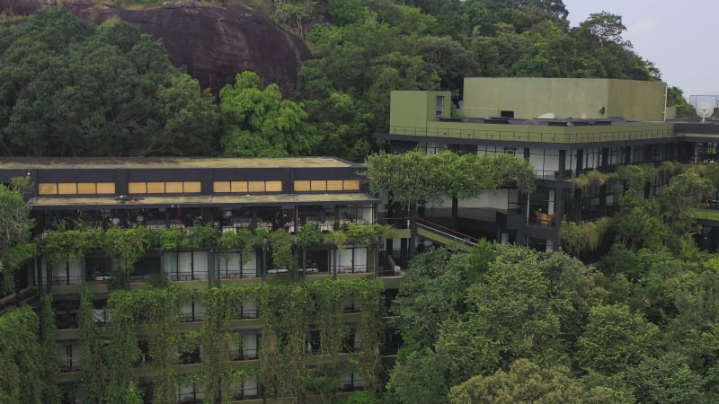 Aerial view of Hotel Hesitance Kandalama. Sri Lanka.