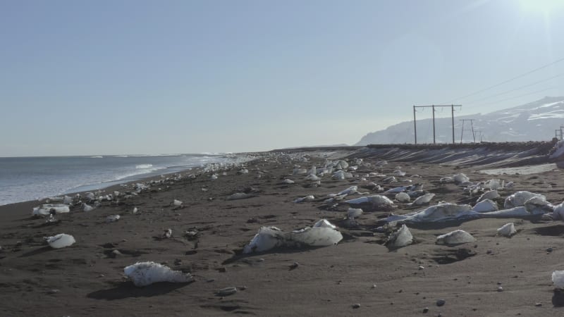 Diamond Beach at Glacier Lagoon in Iceland a Black Sand Beach with Scattered Ice