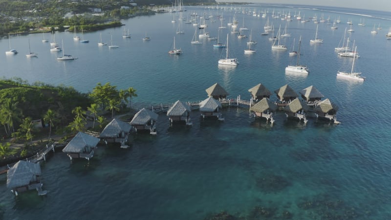 Aerial view of Tahiti Intercontinental hotel and resort.