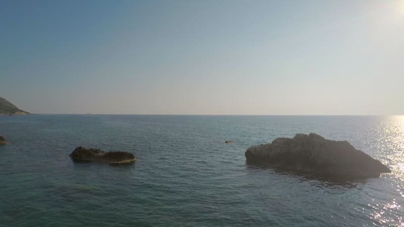 Aerial view of a very calm and relaxing beach.