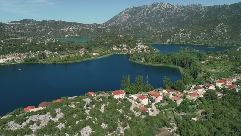 Aerial view of Bacina fresh water lakes