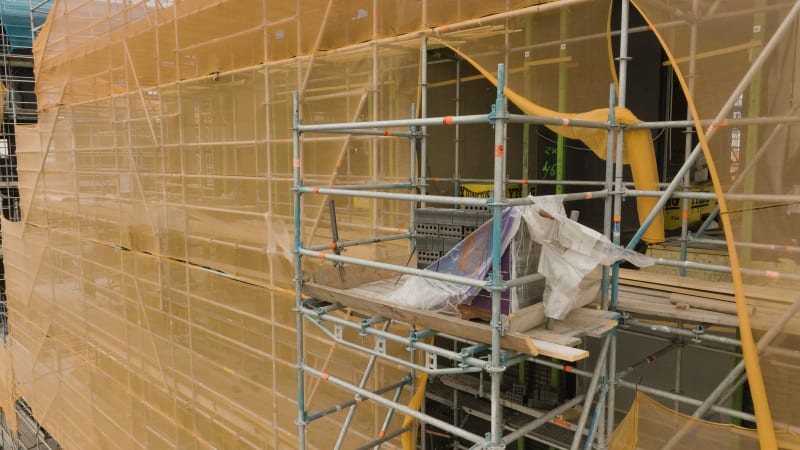 Capturing an Aerial View of Construction Site Materials