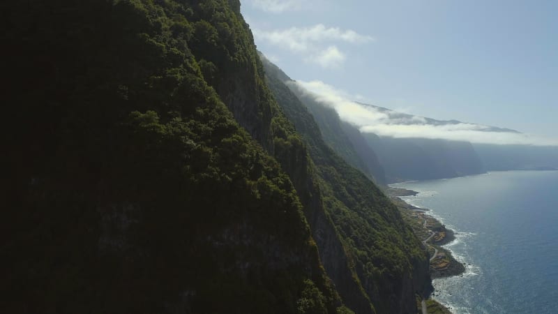 Rising View of Mountainous Coastline of Madeira