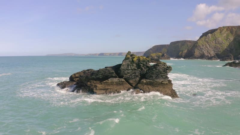 The Rocky Coastline of the Godrevy Heritage Coast in Cornwall UK