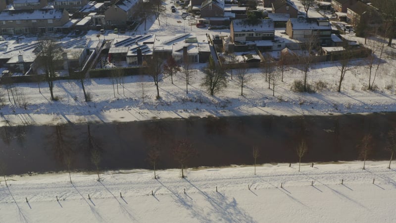 River suburb rocket shot Almelo Netherlands