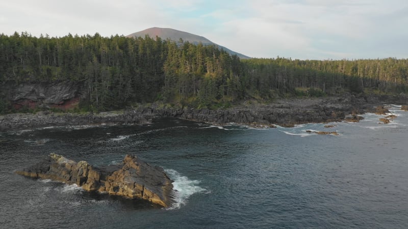 Aerial view of Mt Edgecumbe, Kruz Of Island