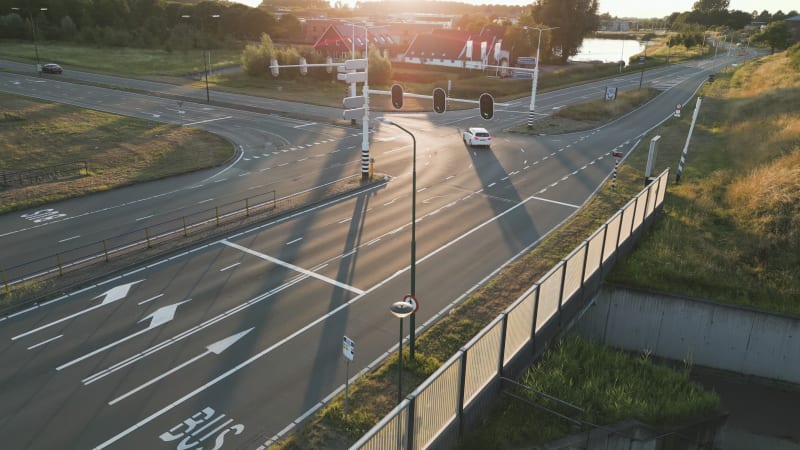 Aerial View of Road Network in the Netherlands