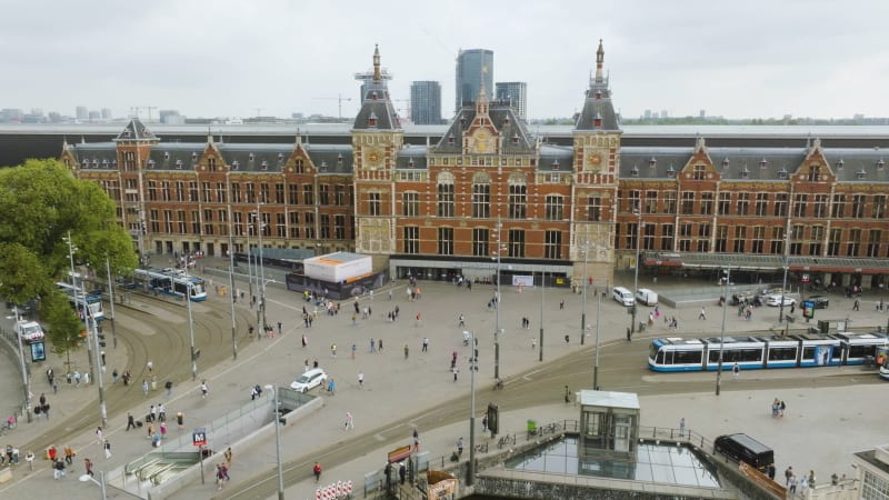 Overhead View of Amsterdam Central Station