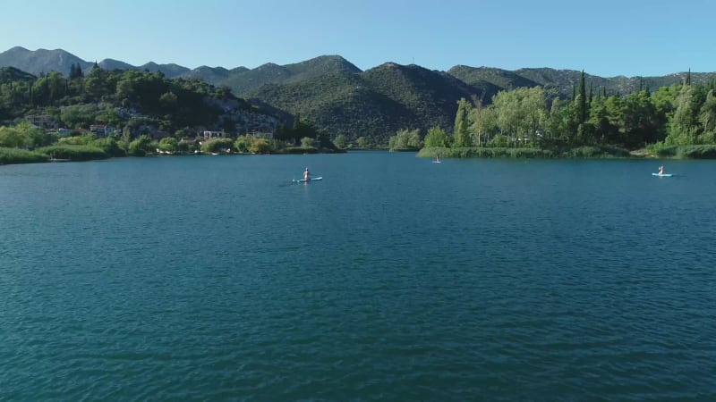 Aerial view of Bacina fresh water lakes