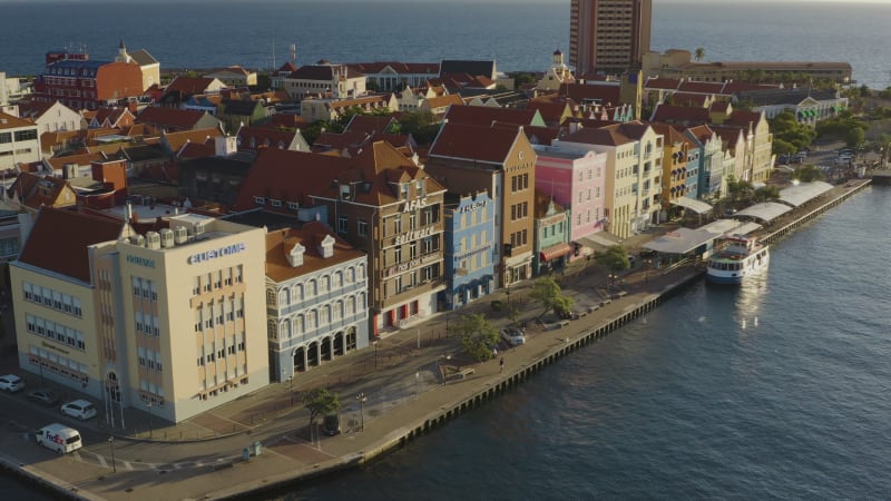 Sunset Over Colorful Houses in Willemstad, Curacao